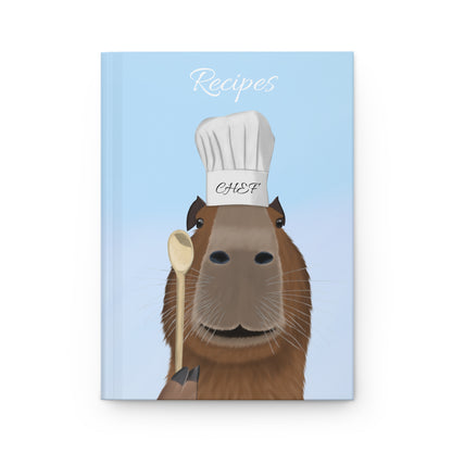 Capybara with Chef Hat and Wooden Spoon Recipes Hardcover Journal 150 Pages A5