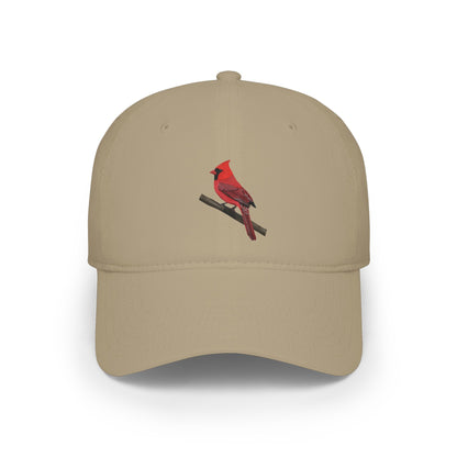 Cardinal Birdwatching Cap Khaki | Realistic Backyard Bird Art Hat