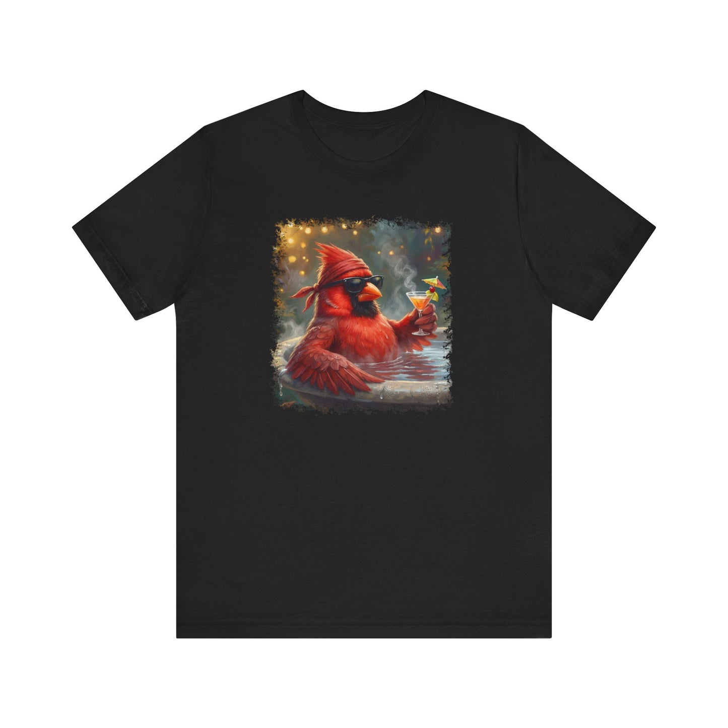 Cardinal Chilling in the Birdbath – Premium Unisex Bird Lovers T-Shirt