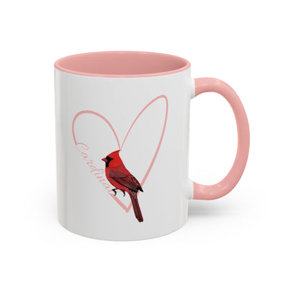 Cardinal Mug Bird with Heart for Bird Lovers