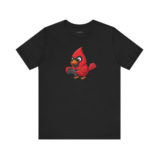 Cardinal Playing Video Games Funny Gamer and Bird Lover T-Shirt