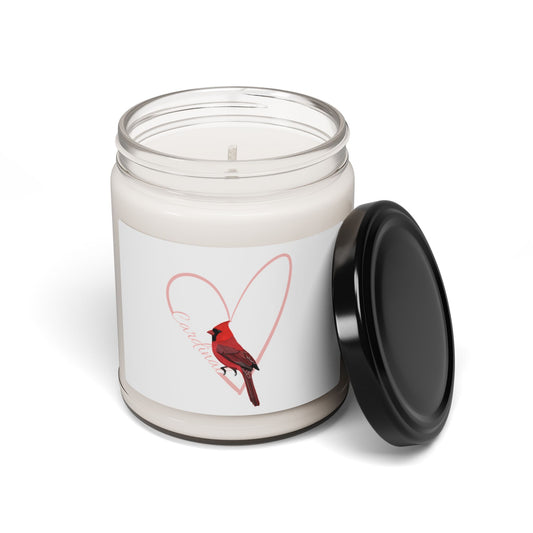 Cardinal Scented Soy Candle Bird with Heart 9oz