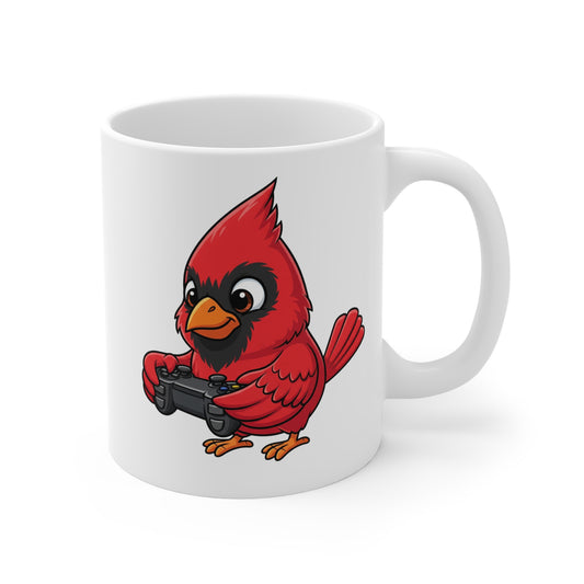Cardinal with Controller Video Games Gaming Bird Mug 11oz