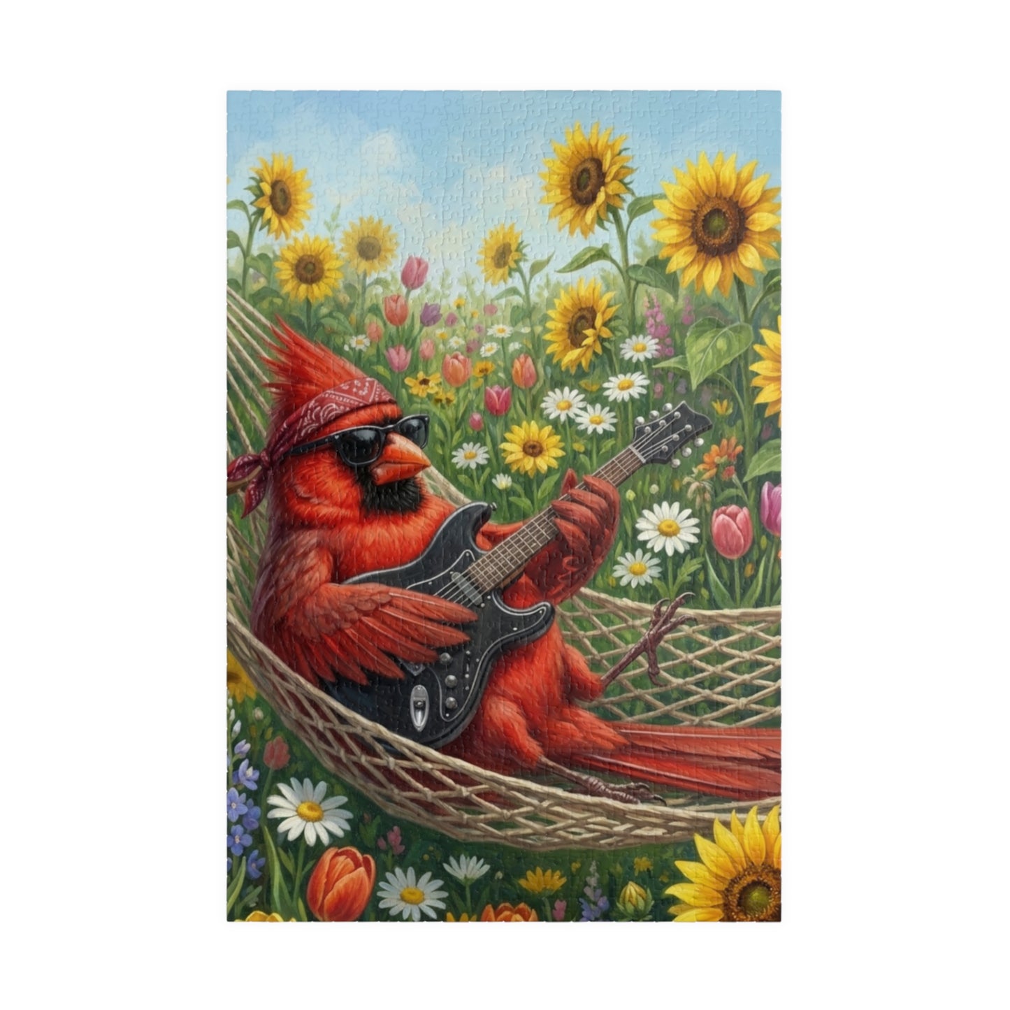 Chordinal the Rocking Bird Jigsaw Puzzle | Sunflower Hammock | Premium Bird Lover Gift (110 - 1014 Pieces)