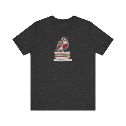Cute Owl on Books Teacher Shirt – Back to School Apple Aesthetic