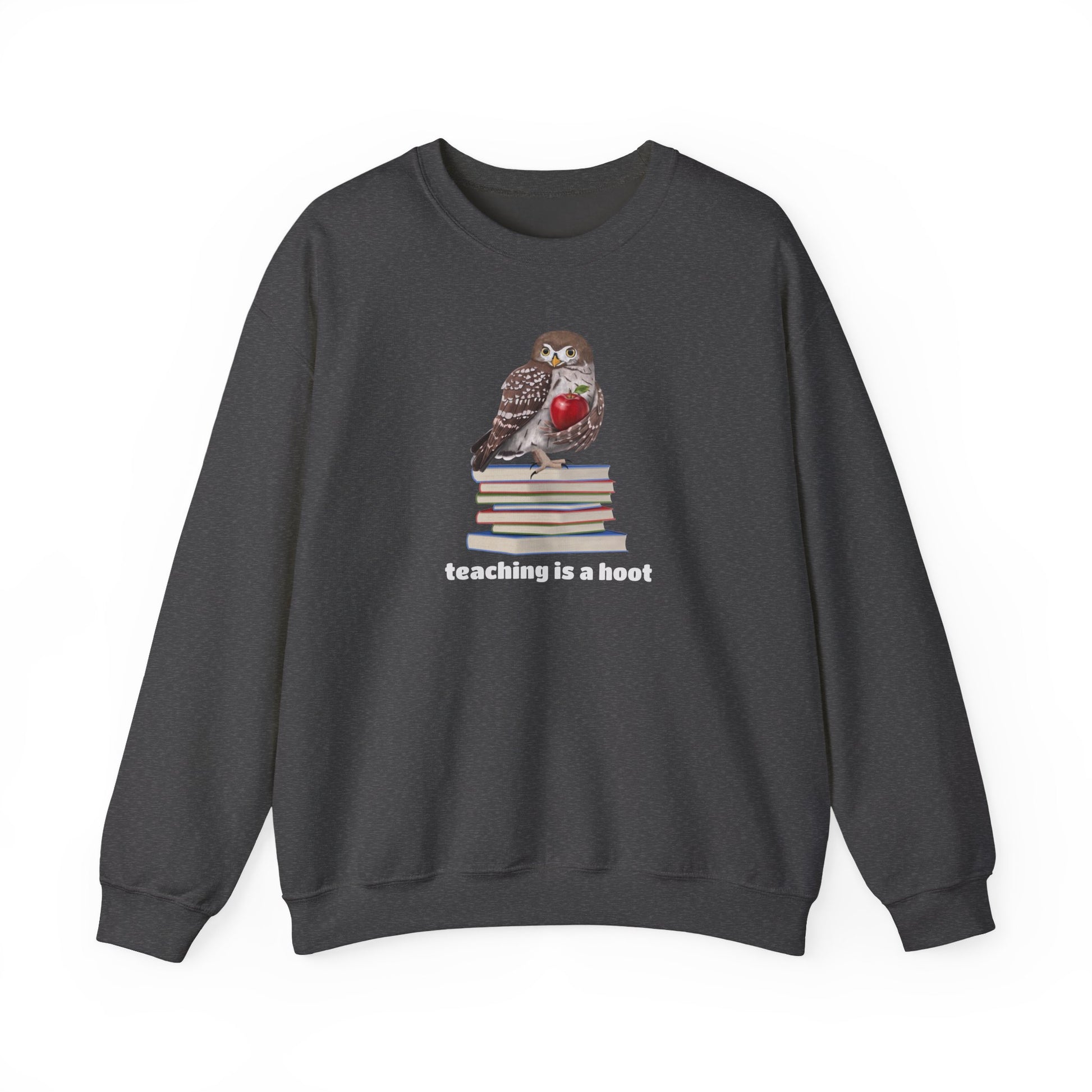 Cute Owl on Books Teacher Sweatshirt – Teaching is a Hoot – Cozy Back to School Aesthetic