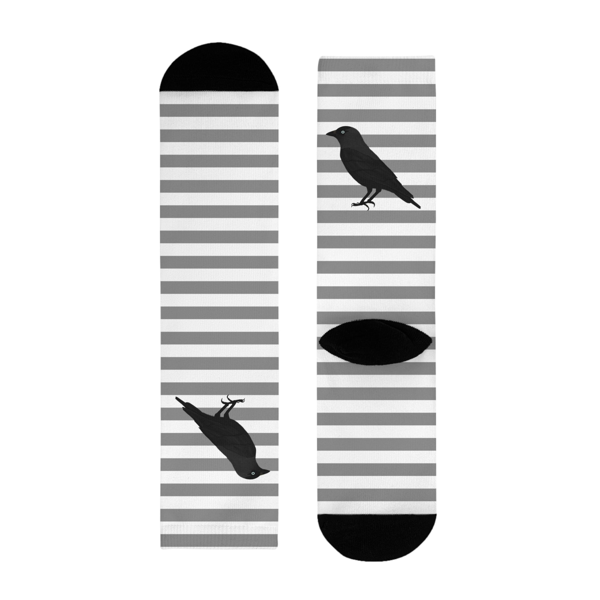 Dohle Vogel Socken mit Grau Weißen Streifen für Vogelfreunde & Vogelbeobachter