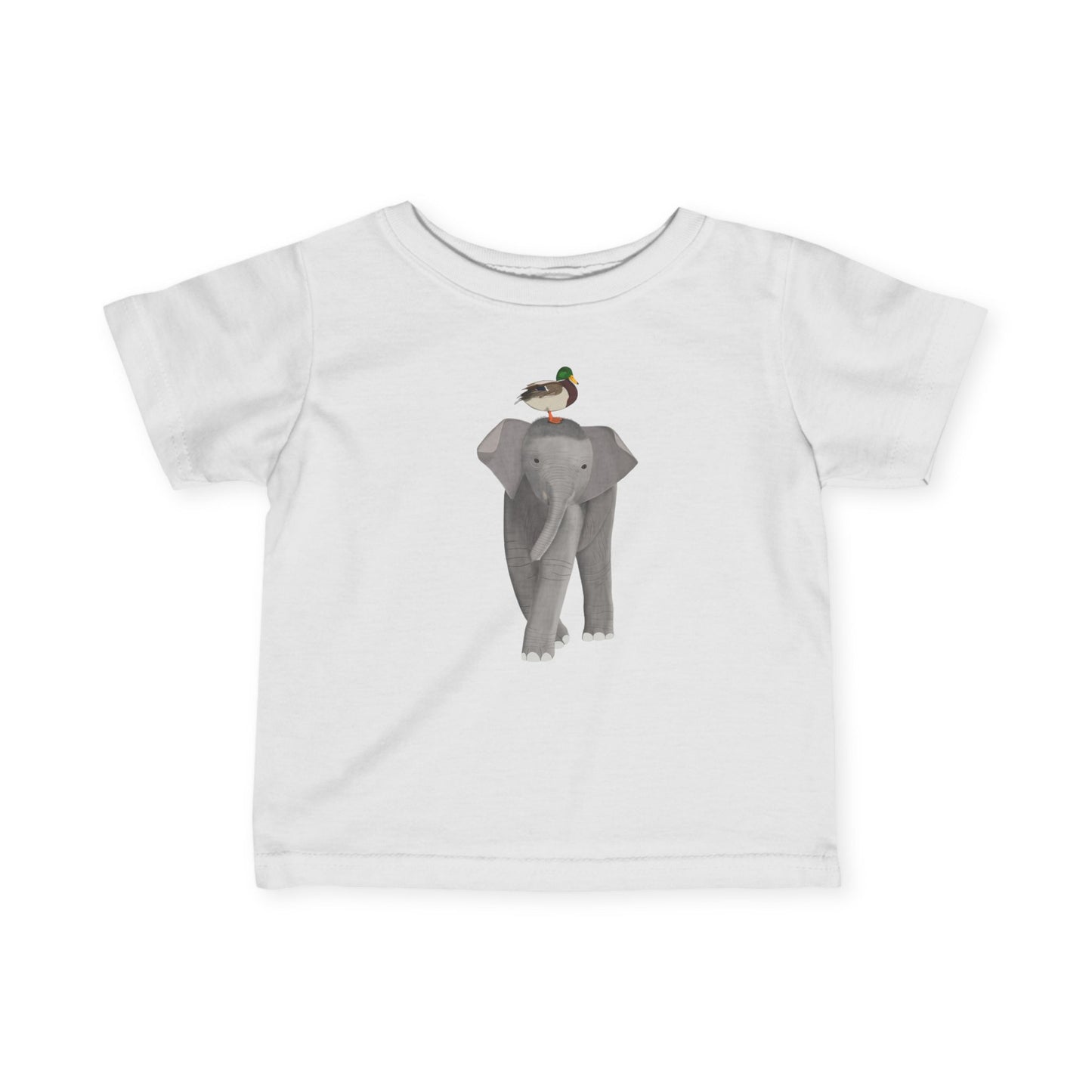 Elephant with Mallard Bird Baby & Toddler T-Shirt