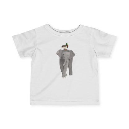 Elephant with Mallard Bird Baby & Toddler T-Shirt