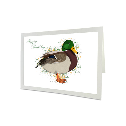 Geburtstagskarte Ente Vogel Illustration Glückwunschkarte zum Geburtstag Happy Birthday mit Umschlag