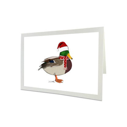 Ente als Weihnachtsmann Weihnachtskarte Vogel Zeichnung Inklusive Umschlag