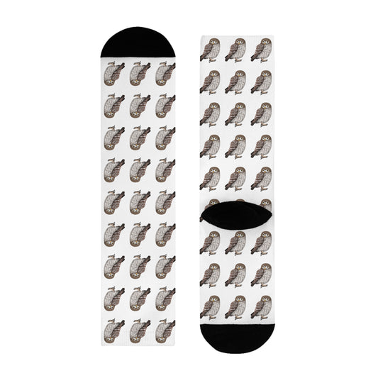 Eule Vogel Socken für Vogelfreunde & Vogelbeobachter Weiß