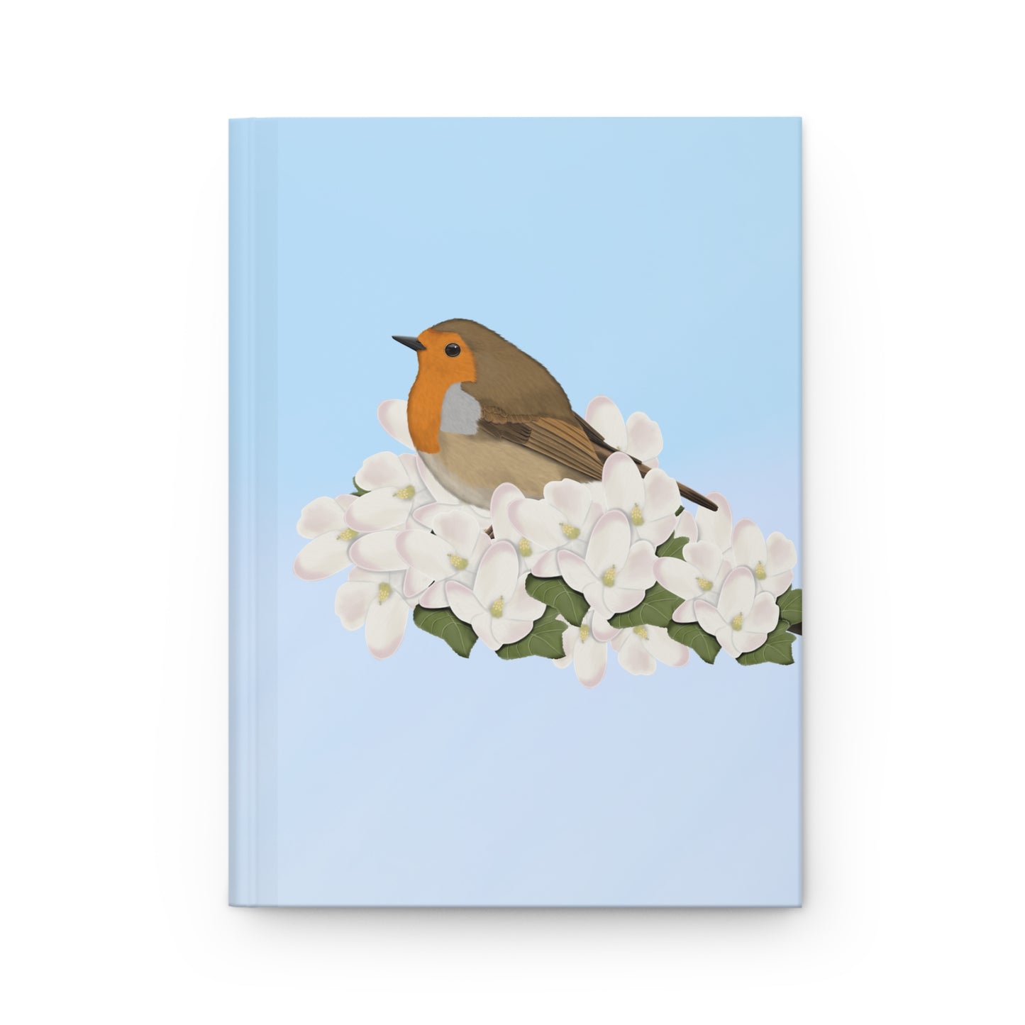 European Robin Bird Hardcover Journal 150 Pages