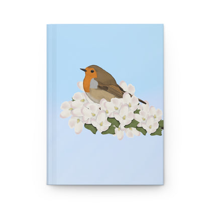 European Robin Bird Hardcover Journal 150 Pages