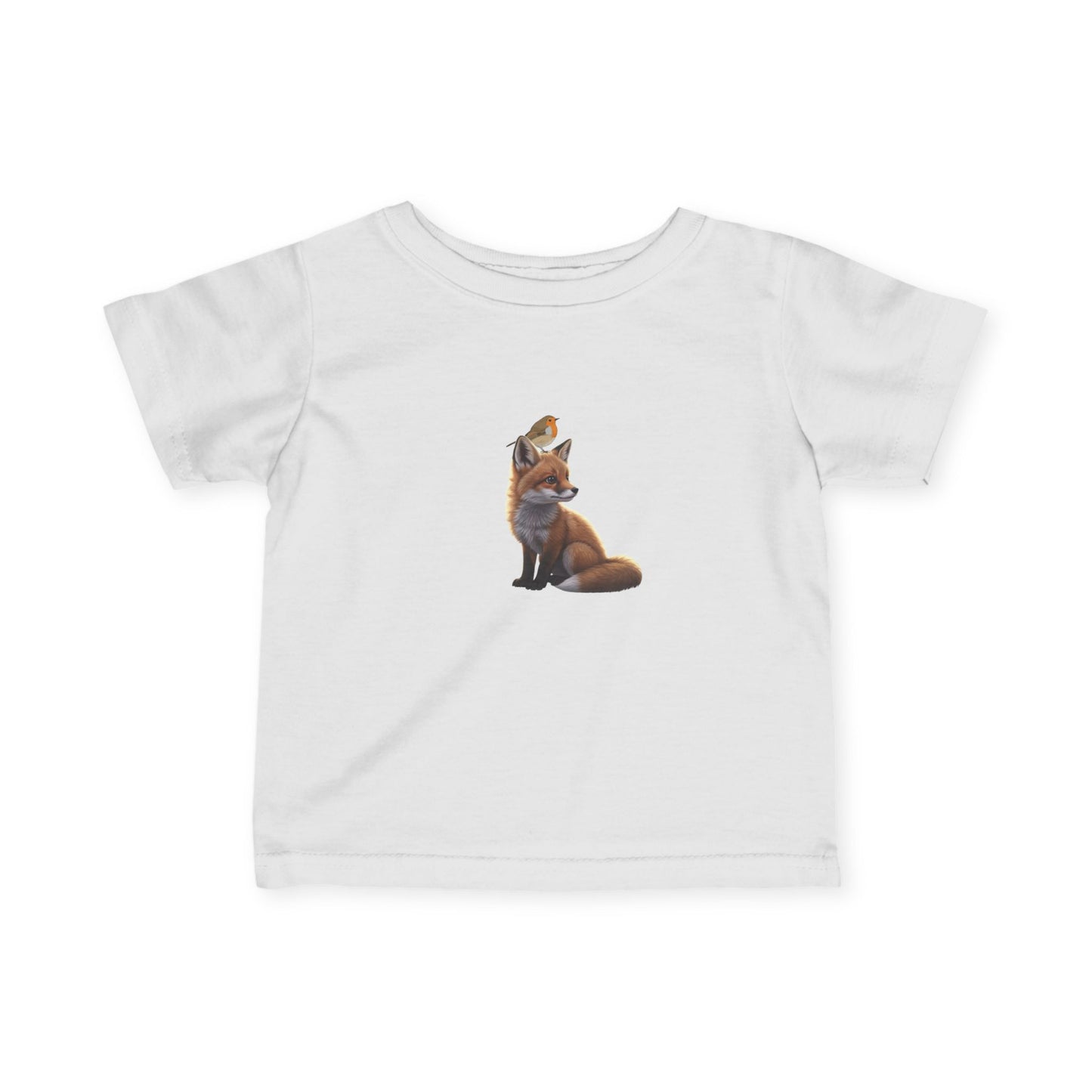 Fox and Bird Baby & Toddler T-Shirt with Robin