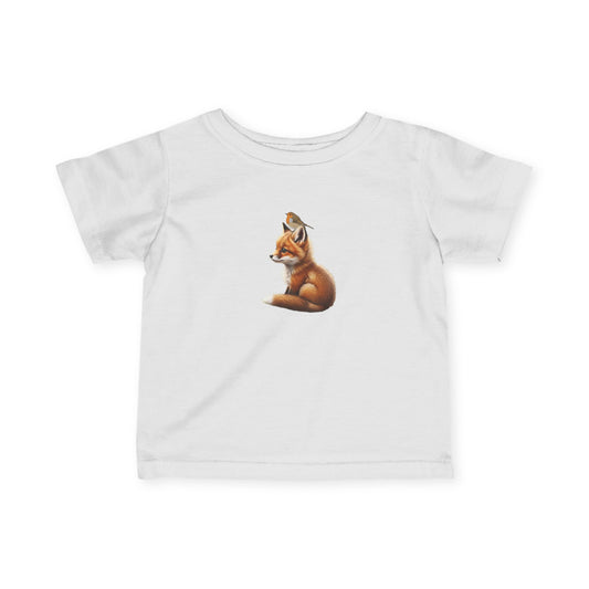 Fuchs mit Rotkehlchen Baby T-Shirt Süßes Tiermotiv