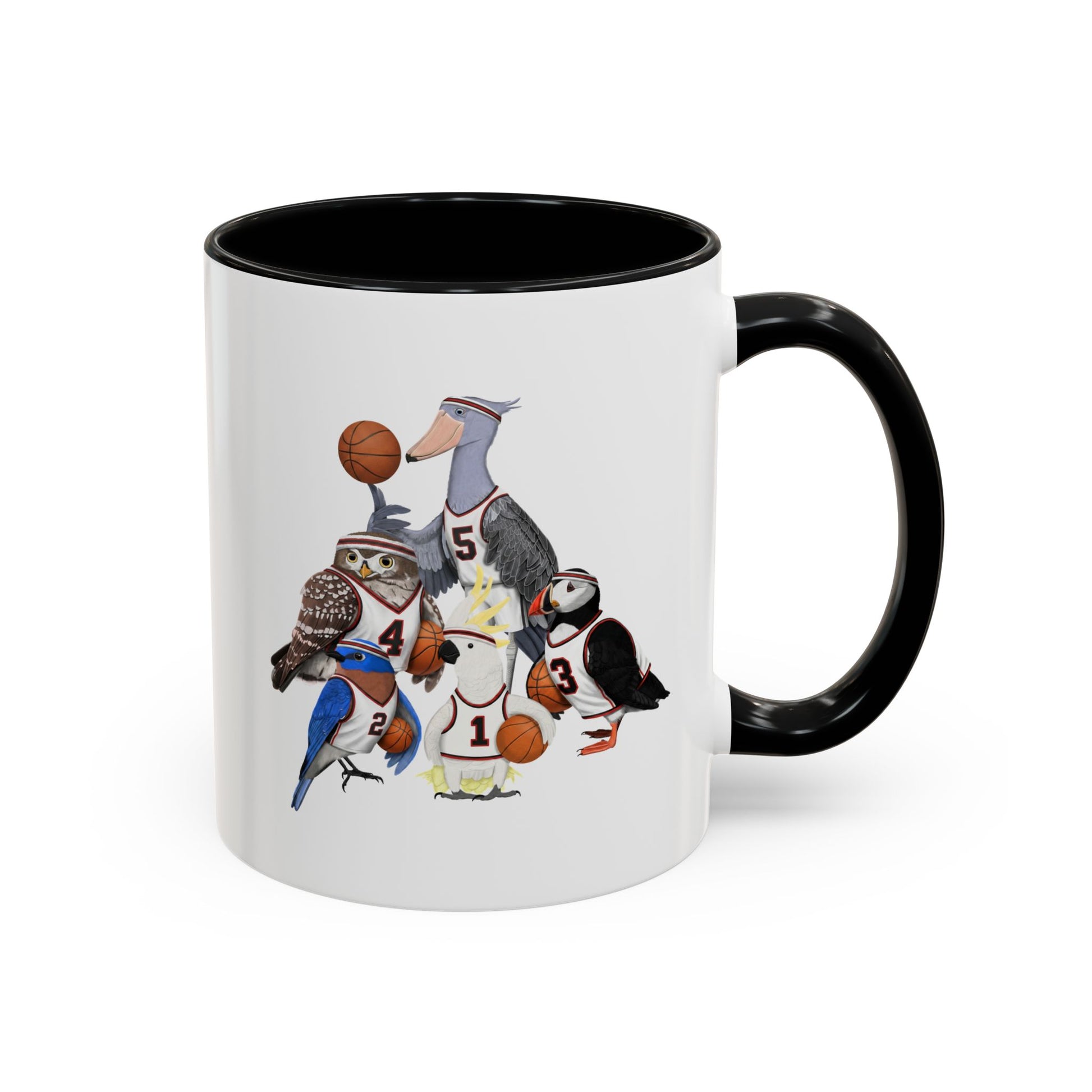 Funny Basketball Ceramic Bird Coffee Mug – Custom Gift for Bird Watchers