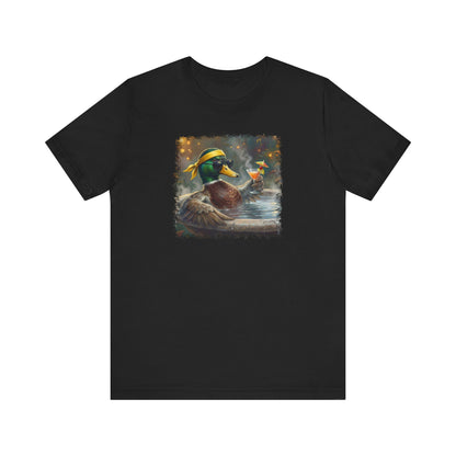 Funny Mallard T-Shirt | Bird with Sunglasses & Drink | Unisex Summer Tee