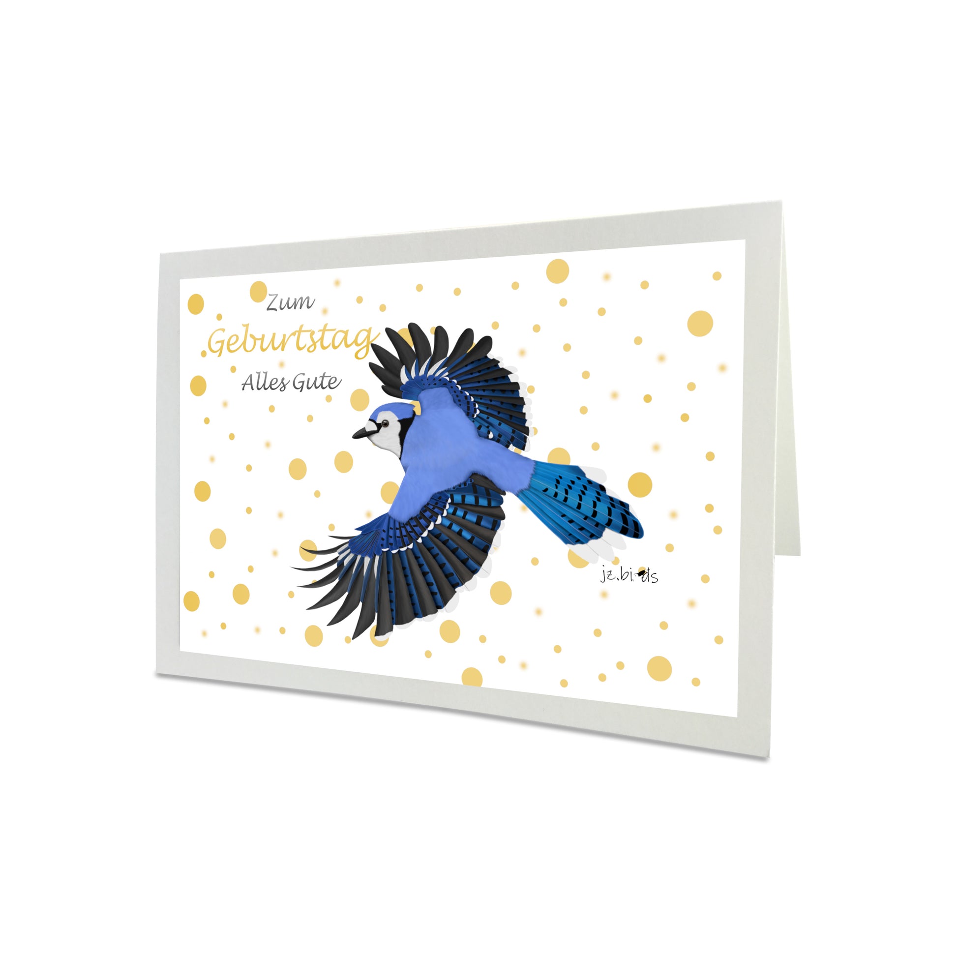 Geburtstagskarte Blue Jay Vogel Illustration Glückwunschkarte Alles Gute zum Geburtstag mit Umschlag