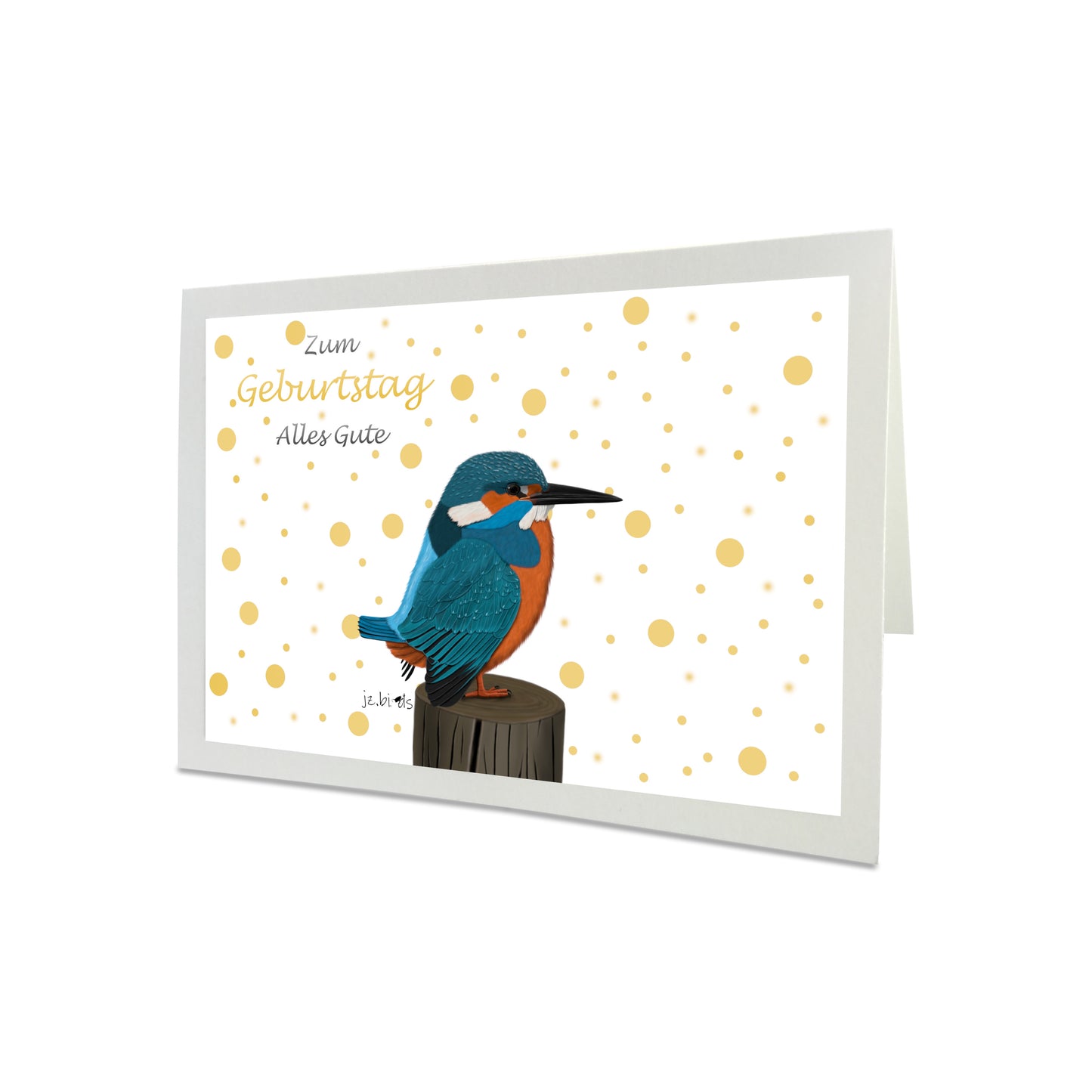 Geburtstagskarte Eisvogel Vogel Illustration Glückwunschkarte Alles Gute zum Geburtstag mit Umschlag
