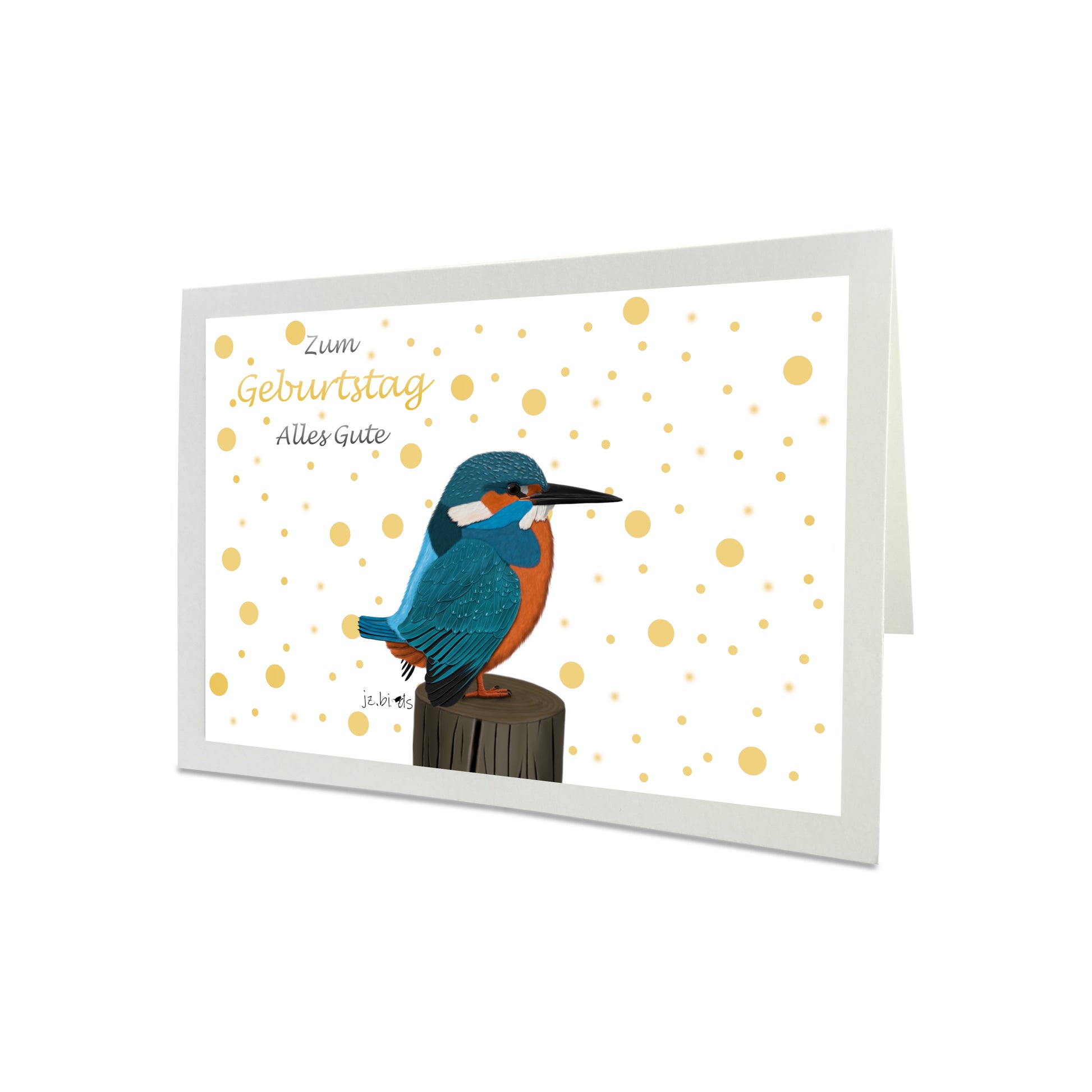 Geburtstagskarte Eisvogel Vogel Illustration Glückwunschkarte Alles Gute zum Geburtstag mit Umschlag