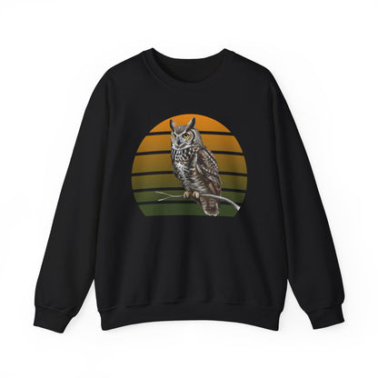 Great Horned Owl Sweatshirt | Unisex Bird of Prey Crewneck | Owl Lover & Birder Gift