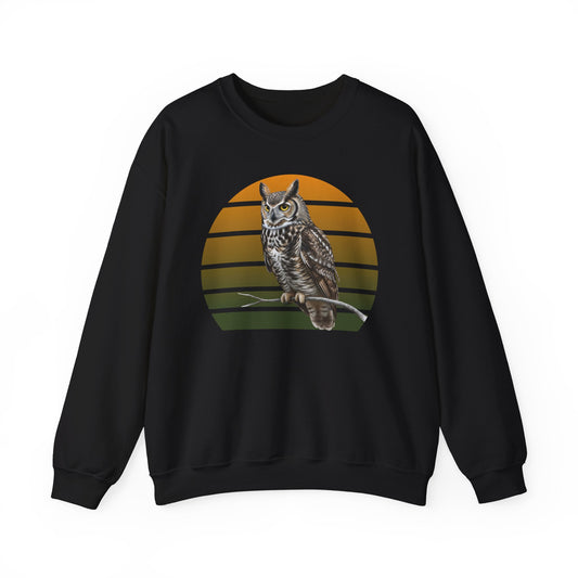 Great Horned Owl Sweatshirt | Unisex Bird of Prey Crewneck | Owl Lover & Birder Gift