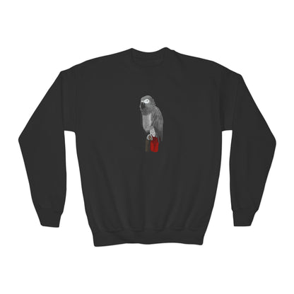 Grey Parrot Bird Birdwatching Youth Crewneck Sweatshirt