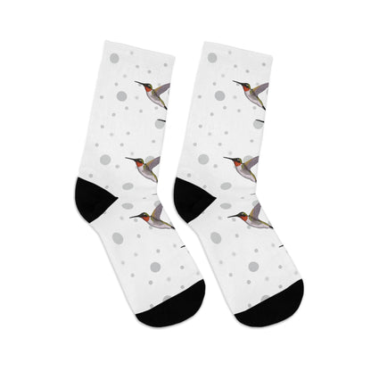 Hummingbird Socks White Bird Socks for Bird Lovers One Size
