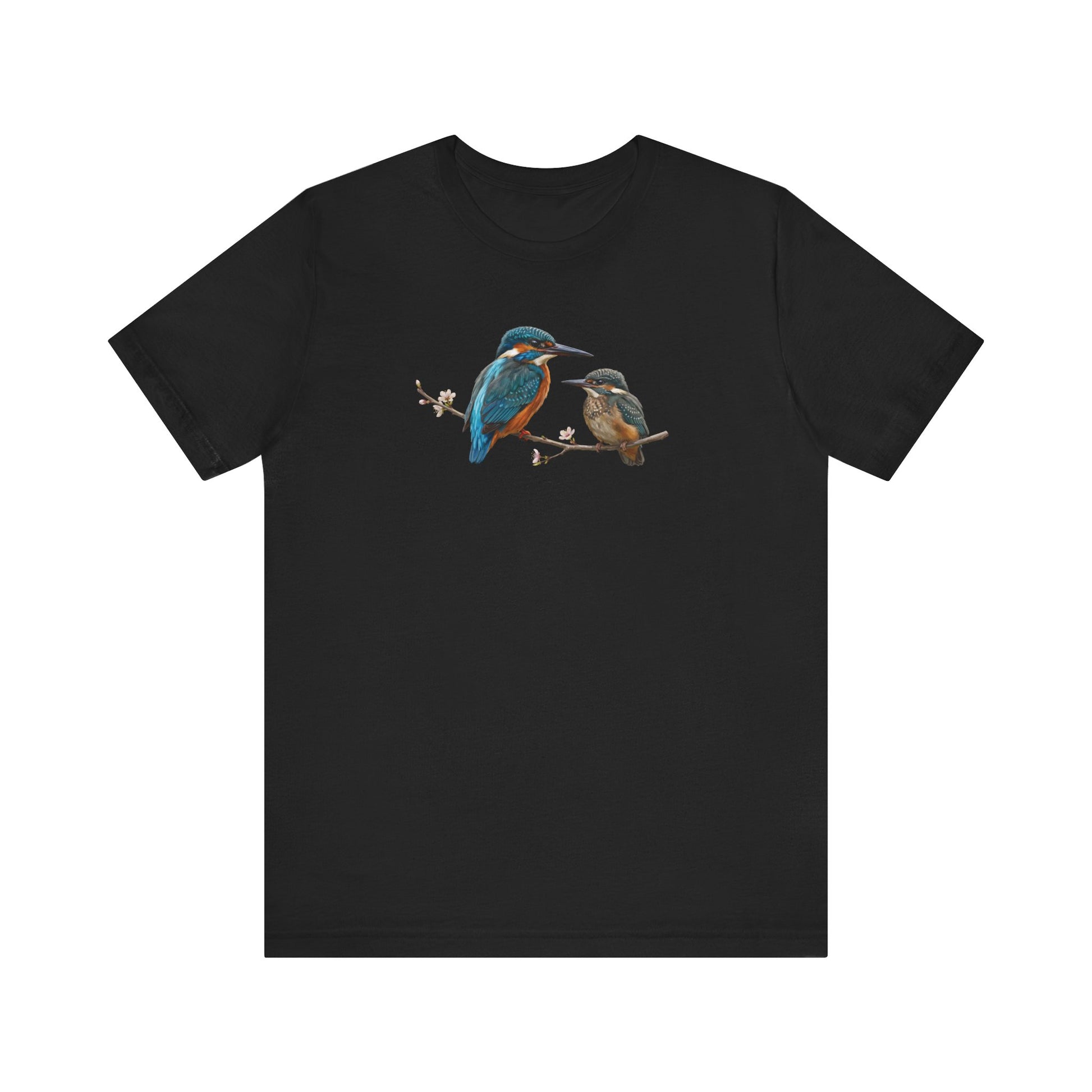 Kingfisher & Fledgling T-Shirt | Spring Blossoms Unisex Graphic Tee