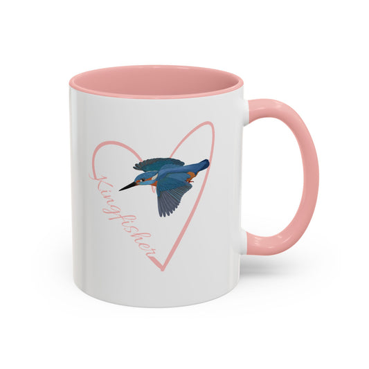 Kingfisher Mug Bird with Heart for Bird Lovers