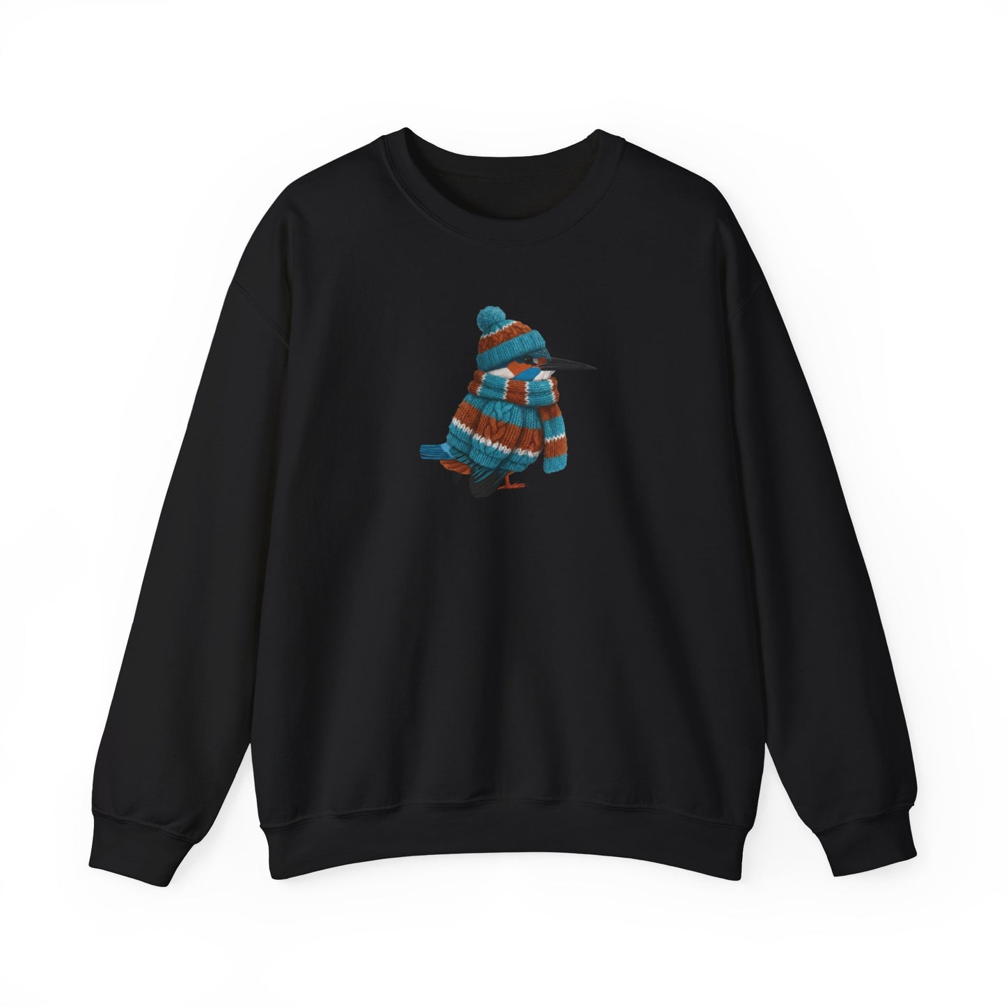 Kingfisher Winter Sweatshirt | Bird Watcher Crewneck | Unisex Songbirds Wearing Knit Gift for Bird Lovers