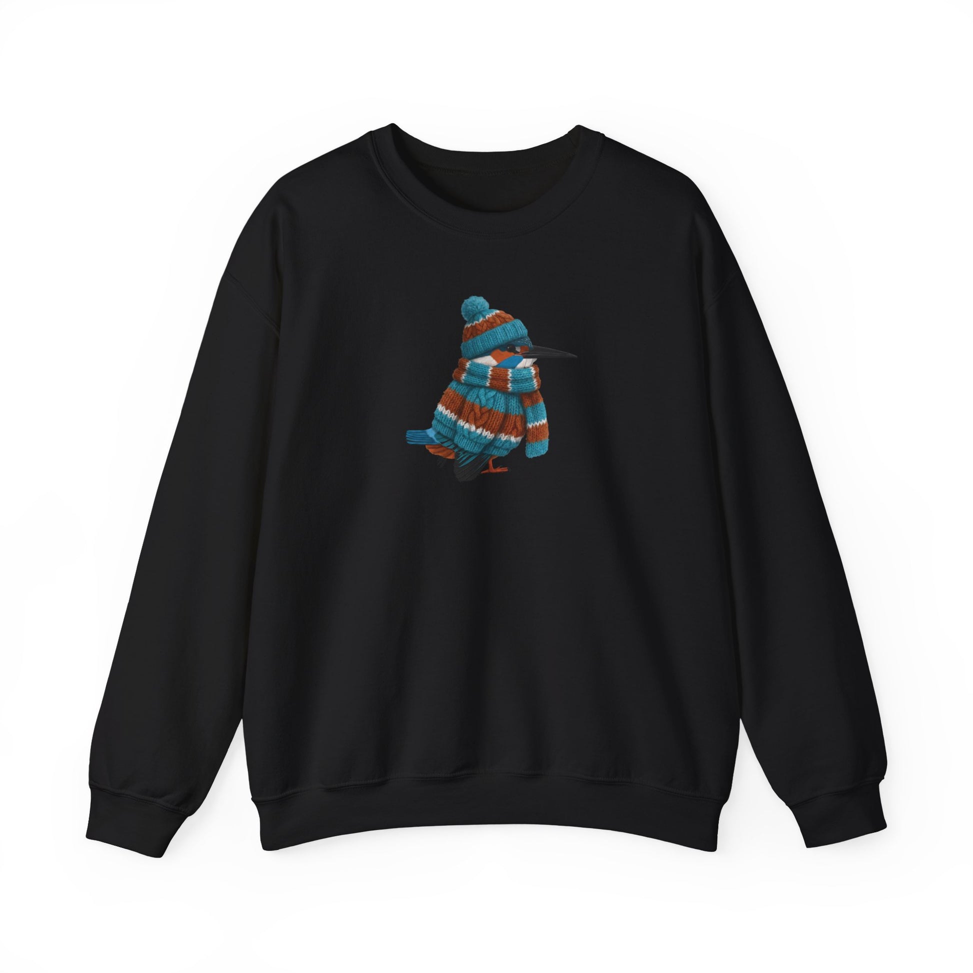 Kingfisher Winter Sweatshirt | Bird Watcher Crewneck | Unisex Songbirds Wearing Knit Gift for Bird Lovers