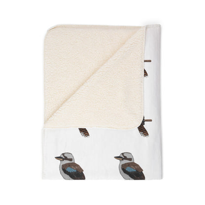 Kookaburra Art Fleece Sherpa Blanket (60"x80") - Thick, Ultra-Soft & Cozy Throw for Bird Lovers