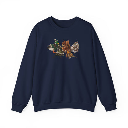 Kuscheliges Vogelmotiv Winter-Sweatshirt: Die Tier-Gang mit Mütze & Pullover