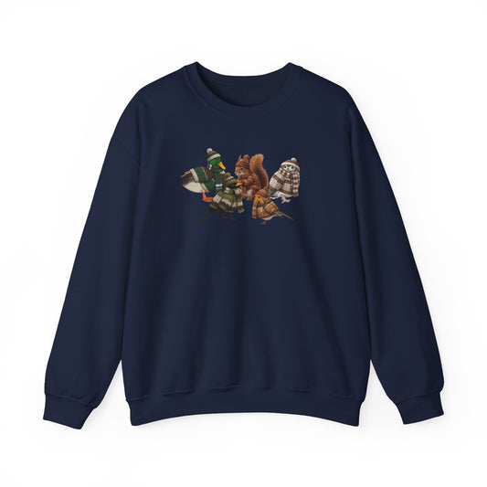 Kuscheliges Vogelmotiv Winter-Sweatshirt: Die Tier-Gang mit Mütze & Pullover