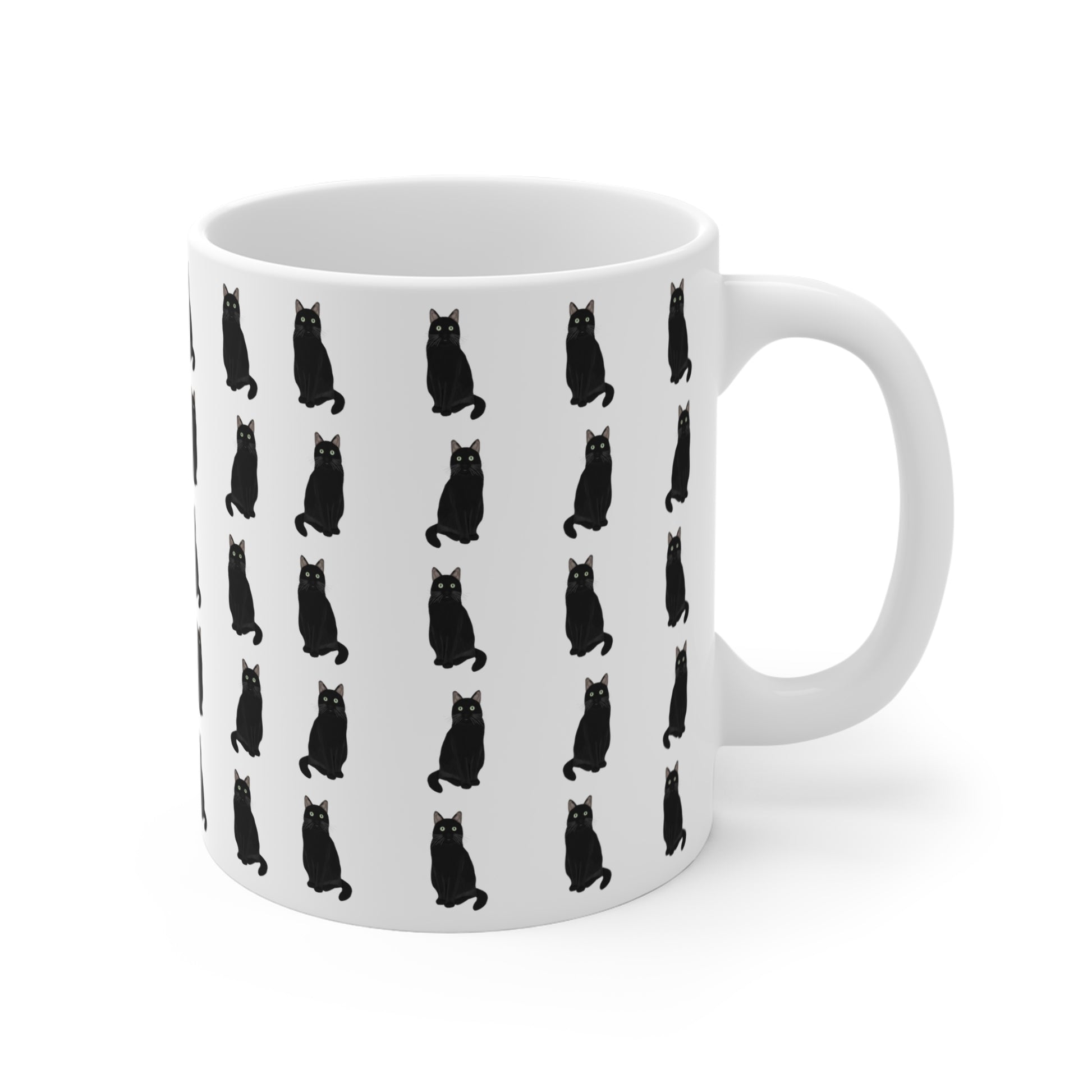 Little Black Cats Cat Lover Ceramic Mug White