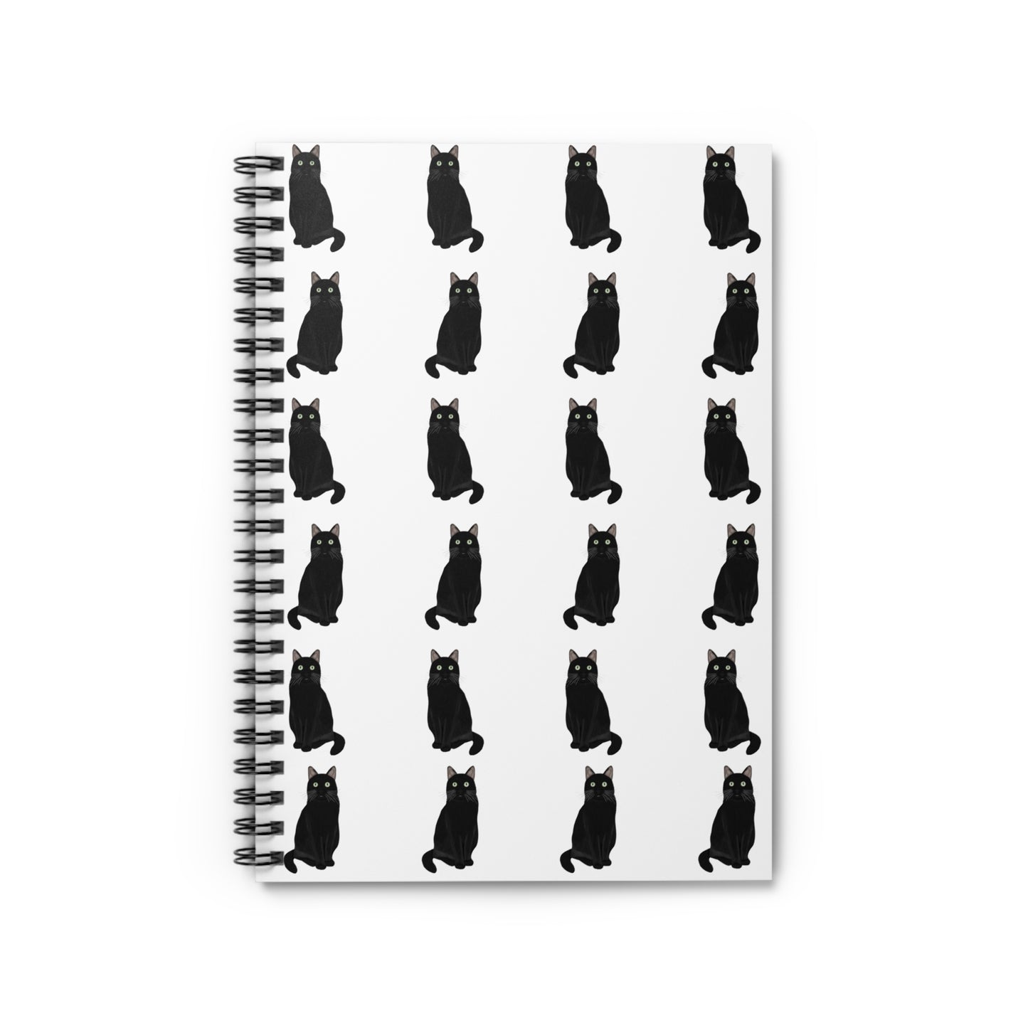 Little Black Cats Cat Lover Spiral Notebook Ruled Line 6" x 8"
