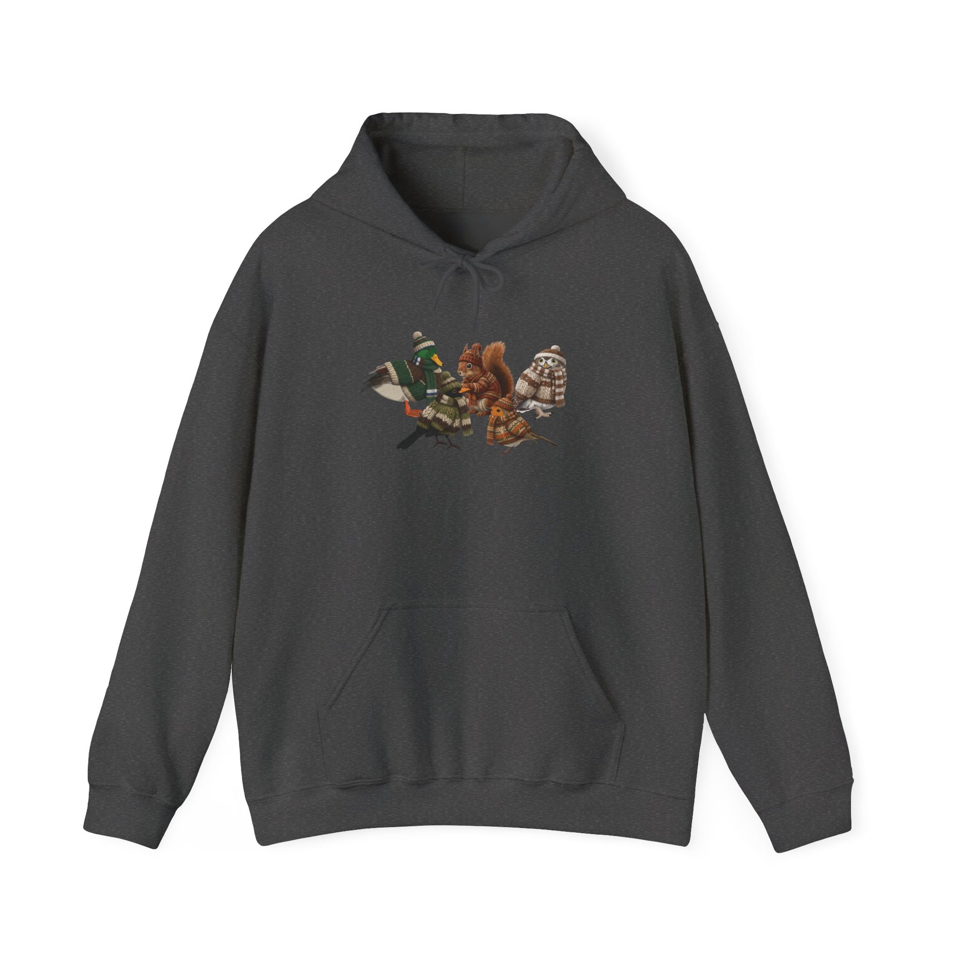 Lustiger Vogelmotiv Winter Hoodie: Die Tier-Gang im Strick-Outfit