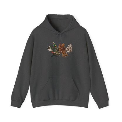 Lustiger Vogelmotiv Winter Hoodie: Die Tier-Gang im Strick-Outfit