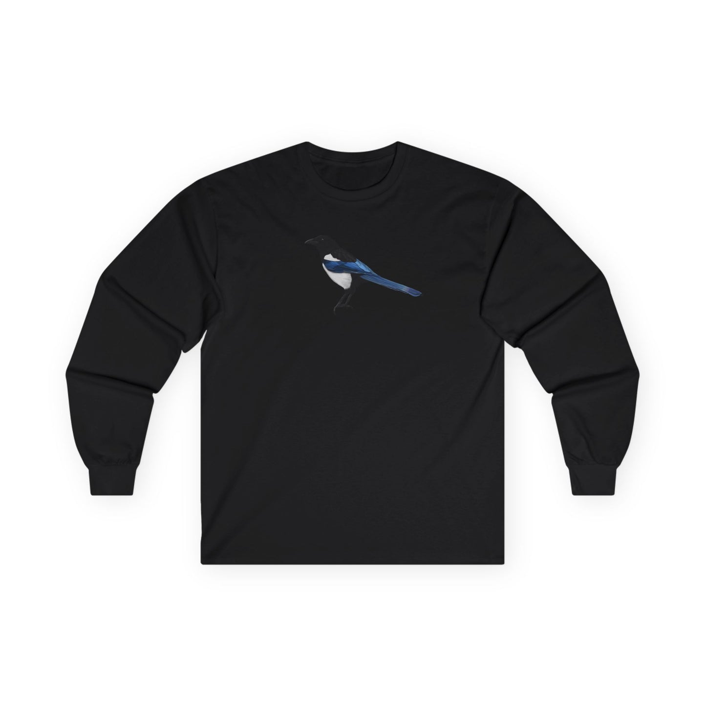 Magpie Birding & Birdwatching Bird Cotton Long Sleeve T-Shirt