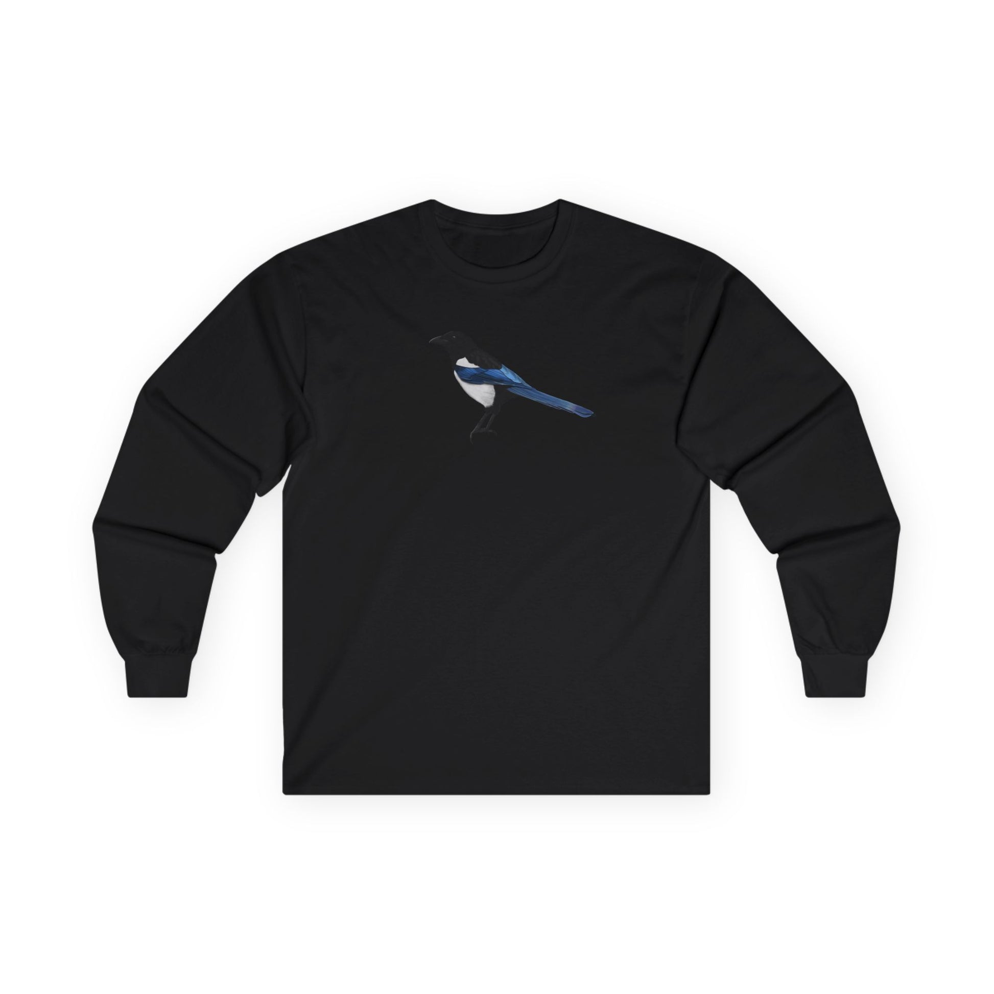 Magpie Birding & Birdwatching Bird Cotton Long Sleeve T-Shirt