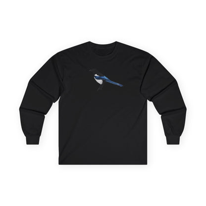 Magpie Birding & Birdwatching Bird Cotton Long Sleeve T-Shirt