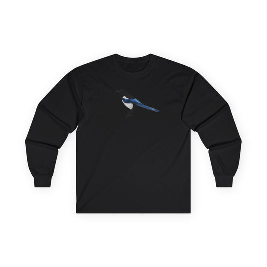 Magpie Birding & Birdwatching Bird Cotton Long Sleeve T-Shirt