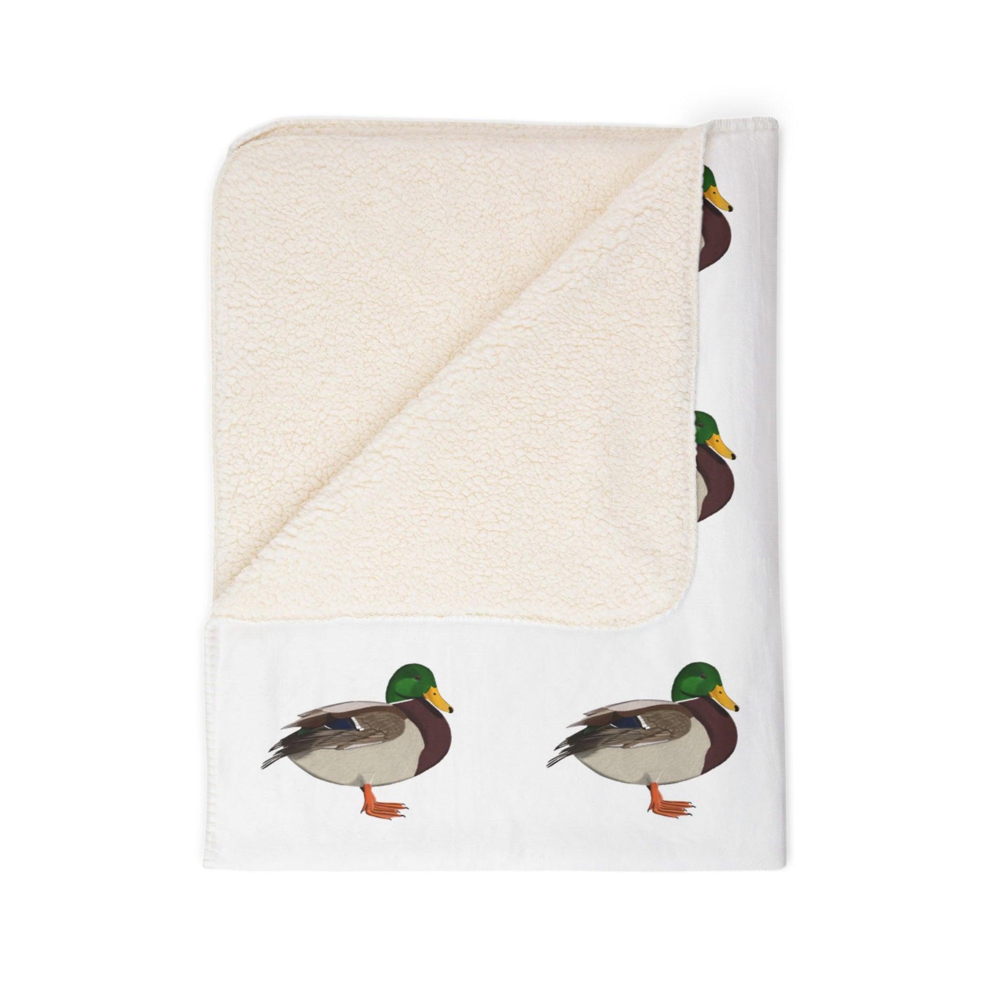 Mallard Art Fleece Sherpa Blanket (60"x80") - Thick, Ultra-Soft & Cozy Throw for Bird Lovers
