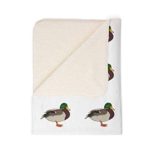 Mallard Art Fleece Sherpa Blanket (60"x80") - Thick, Ultra-Soft & Cozy Throw for Bird Lovers