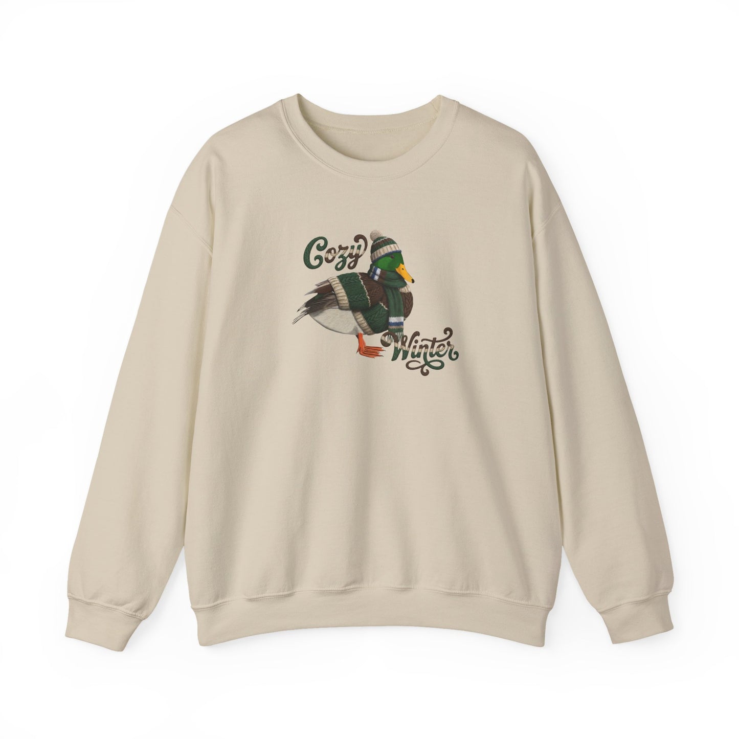 Mallard Cozy Winter Sweatshirt | Bird Watcher Crewneck | Unisex Songbirds Wearing Knit Gift for Bird Lovers