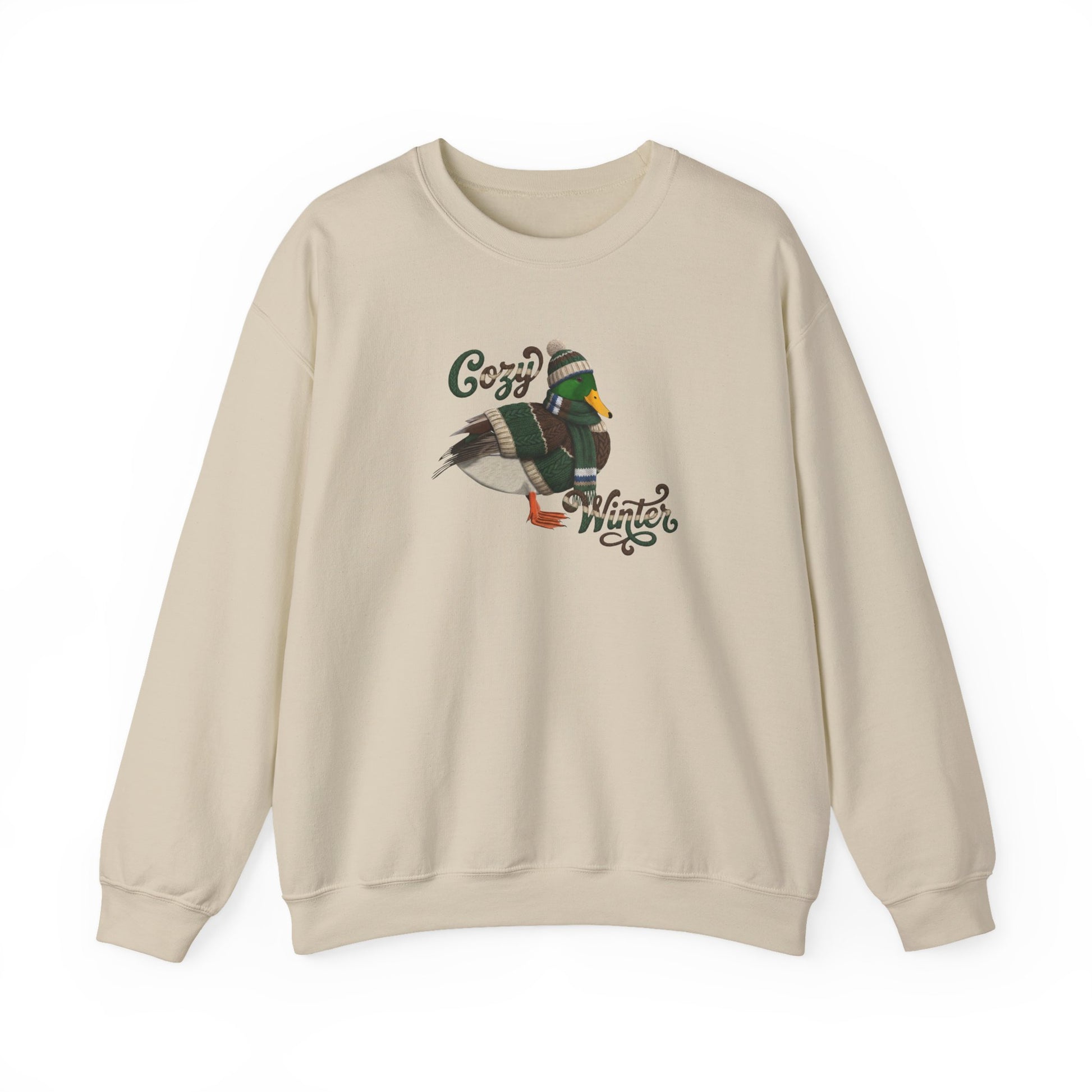 Mallard Cozy Winter Sweatshirt | Bird Watcher Crewneck | Unisex Songbirds Wearing Knit Gift for Bird Lovers