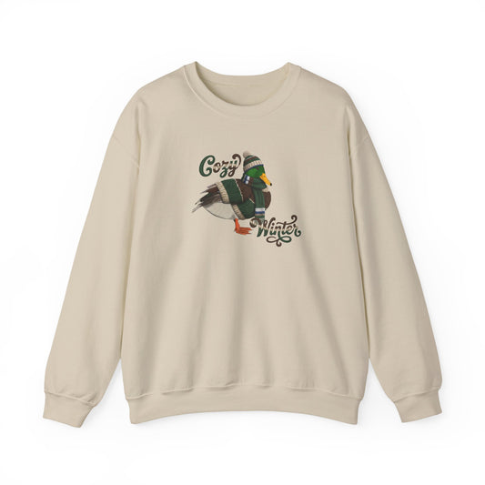 Mallard Cozy Winter Sweatshirt | Bird Watcher Crewneck | Unisex Songbirds Wearing Knit Gift for Bird Lovers