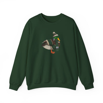 Mallard Winter Sweatshirt | Bird Watcher Crewneck | Unisex Songbirds Wearing Knit Gift for Bird Lovers